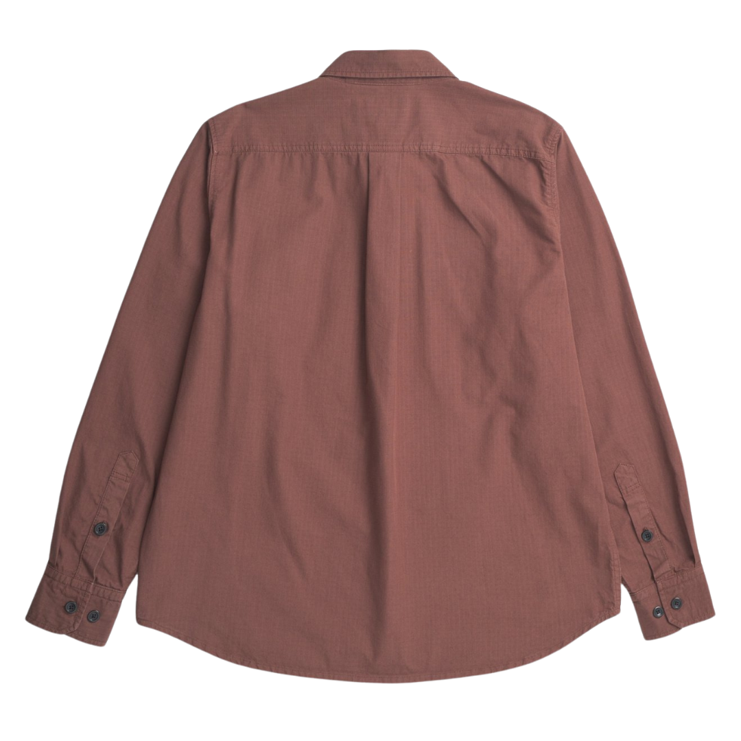 Norse Projects Algot Cotton Ripstop Shirt in Mahogany