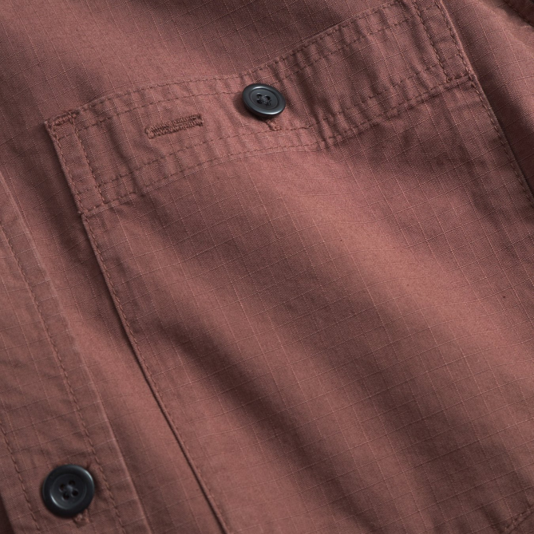 Norse Projects Algot Cotton Ripstop Shirt in Mahogany
