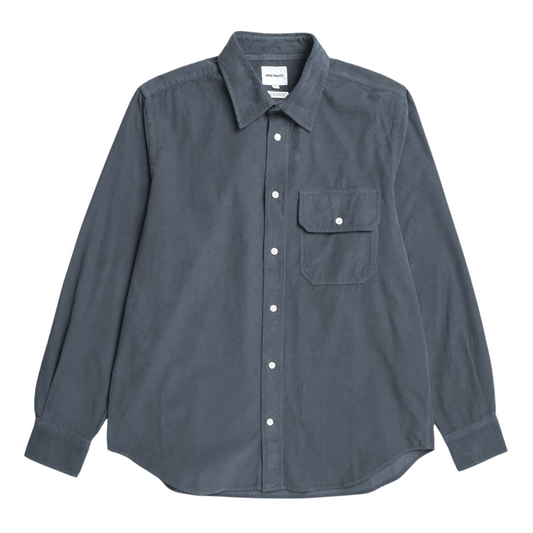 Norse Projects Algot Relaxed Micro Cord Shirt in Graphite