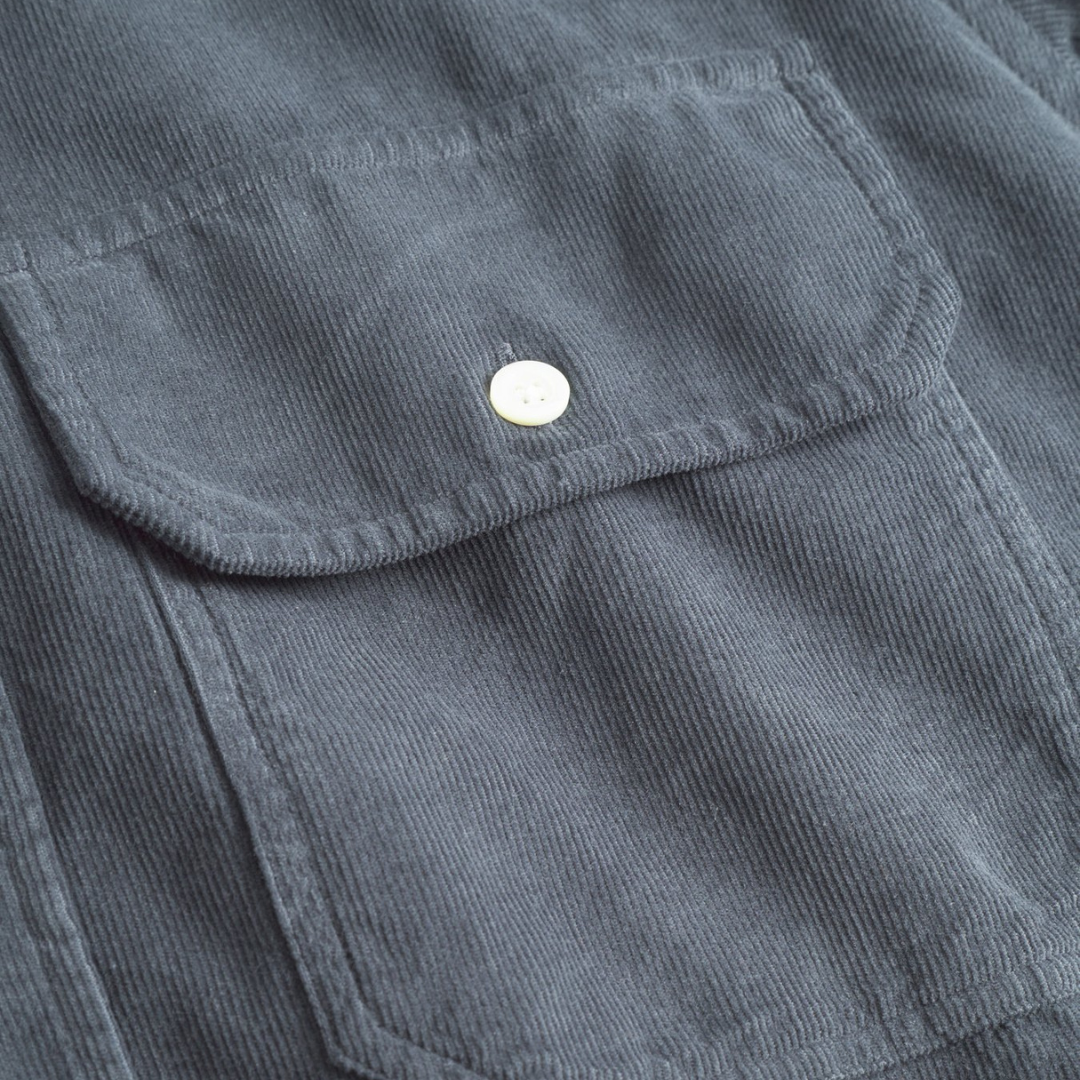 Norse Projects Algot Relaxed Micro Cord Shirt in Graphite