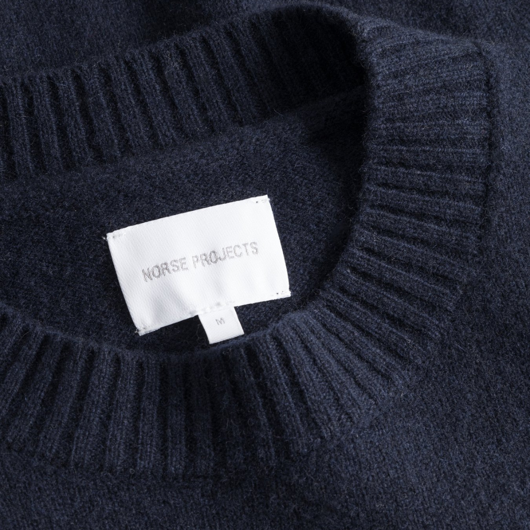 Norse Projects Standard Merino Lambswool Sweater in Dark Navy