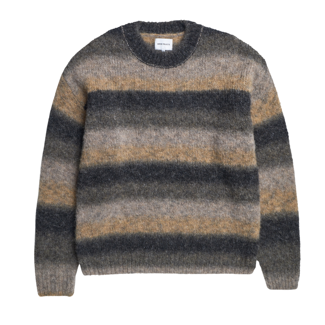 Norse Projects Jonas Gradient Alpaca Sweater in Utility Khaki