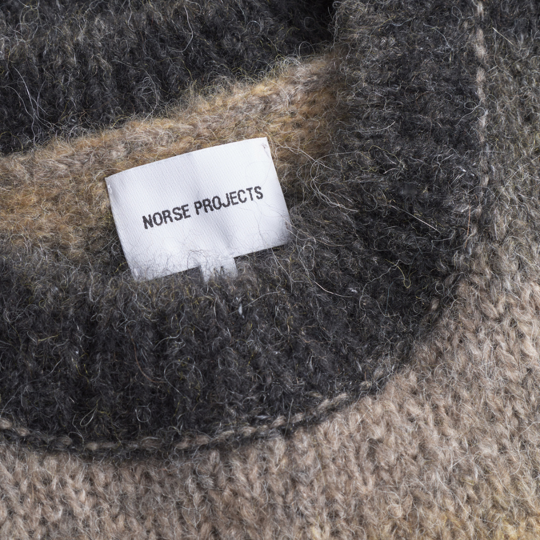 Norse Projects Jonas Gradient Alpaca Sweater in Utility Khaki
