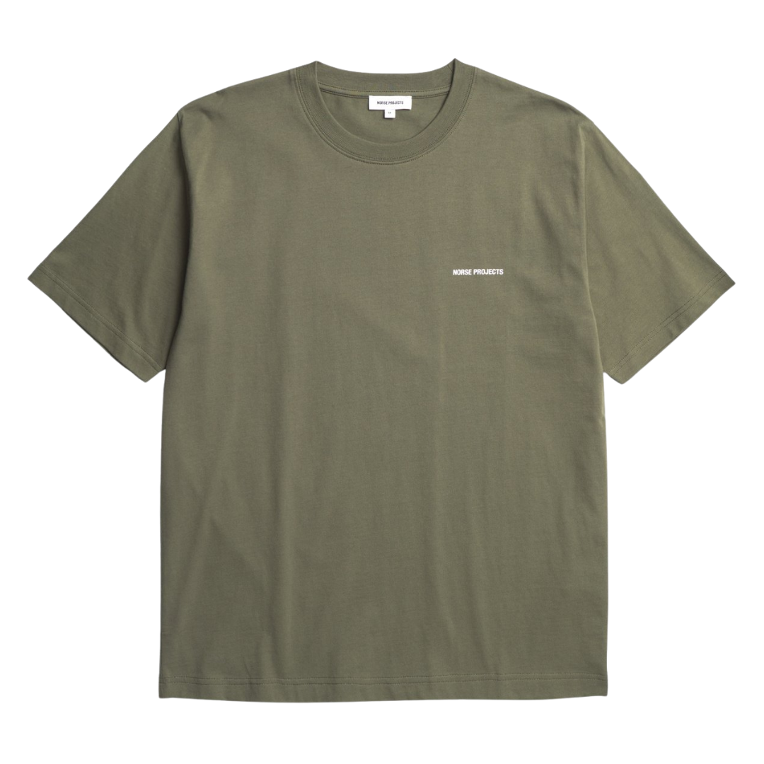 Norse Projects Johannes Organic Logo T-Shirt in Olive Night
