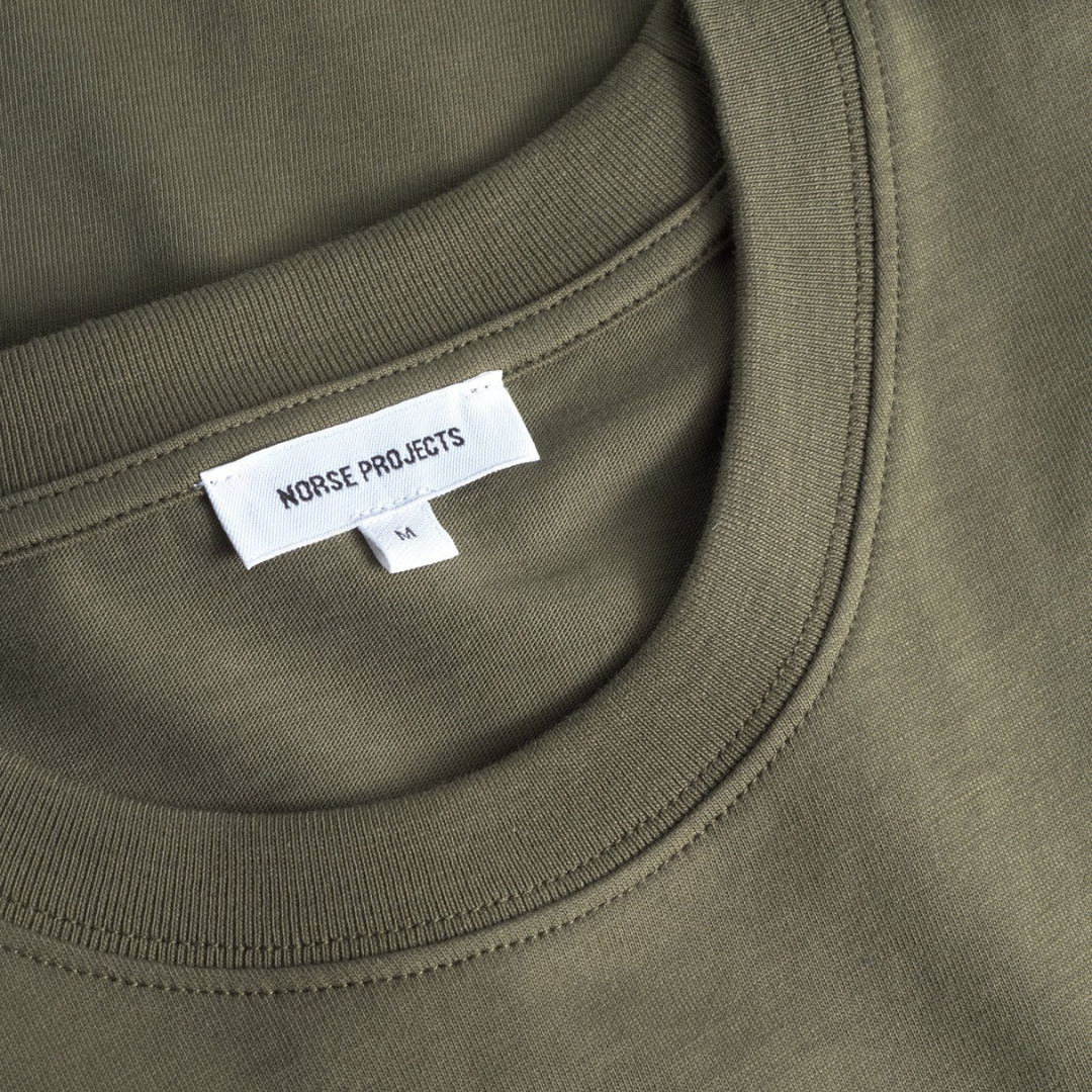 Norse Projects Johannes Organic Logo T-Shirt in Olive Night
