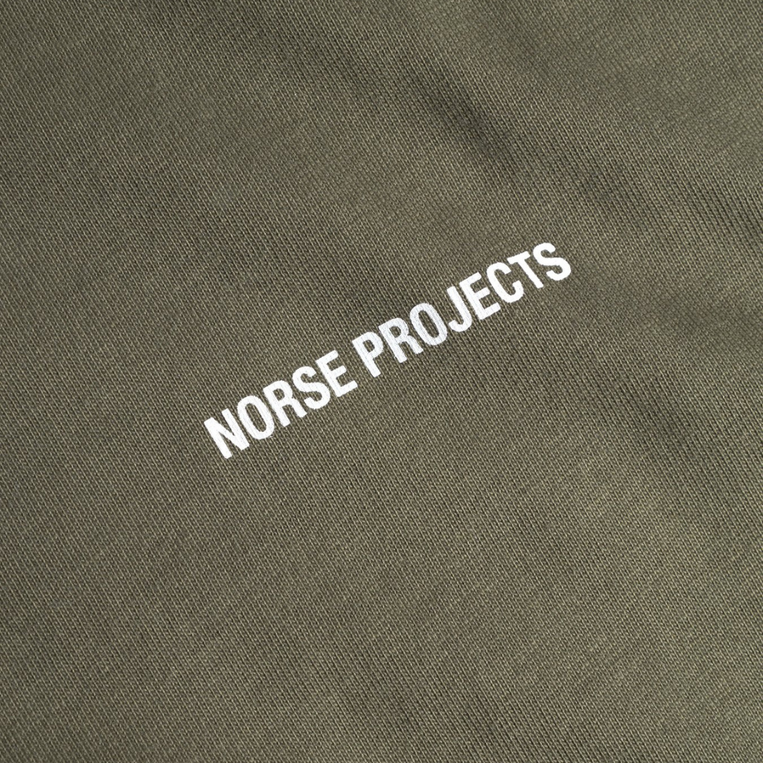 Norse Projects Johannes Organic Logo T-Shirt in Olive Night
