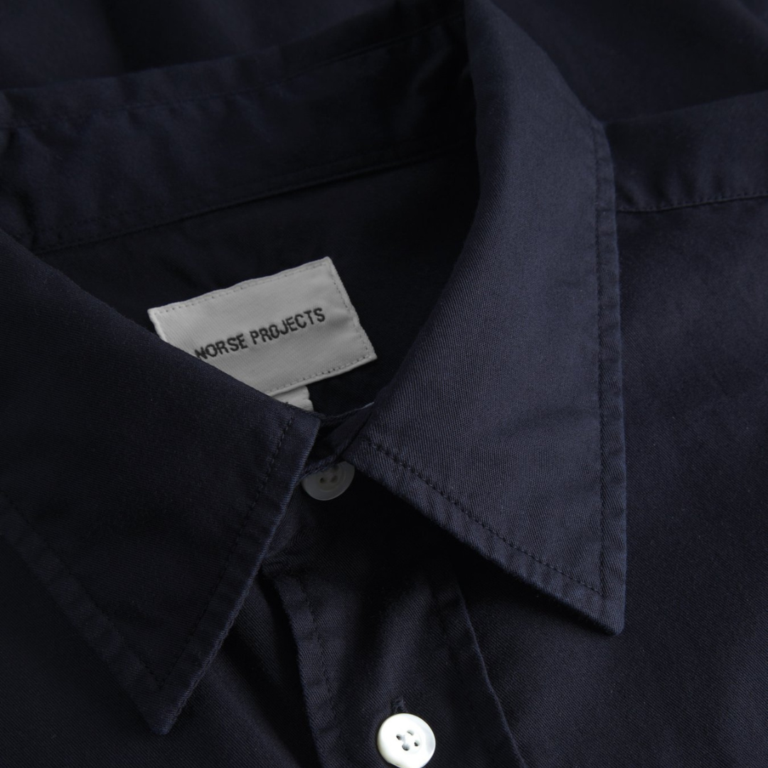 Norse Projects Algot Twill Shirt in Dark Navy