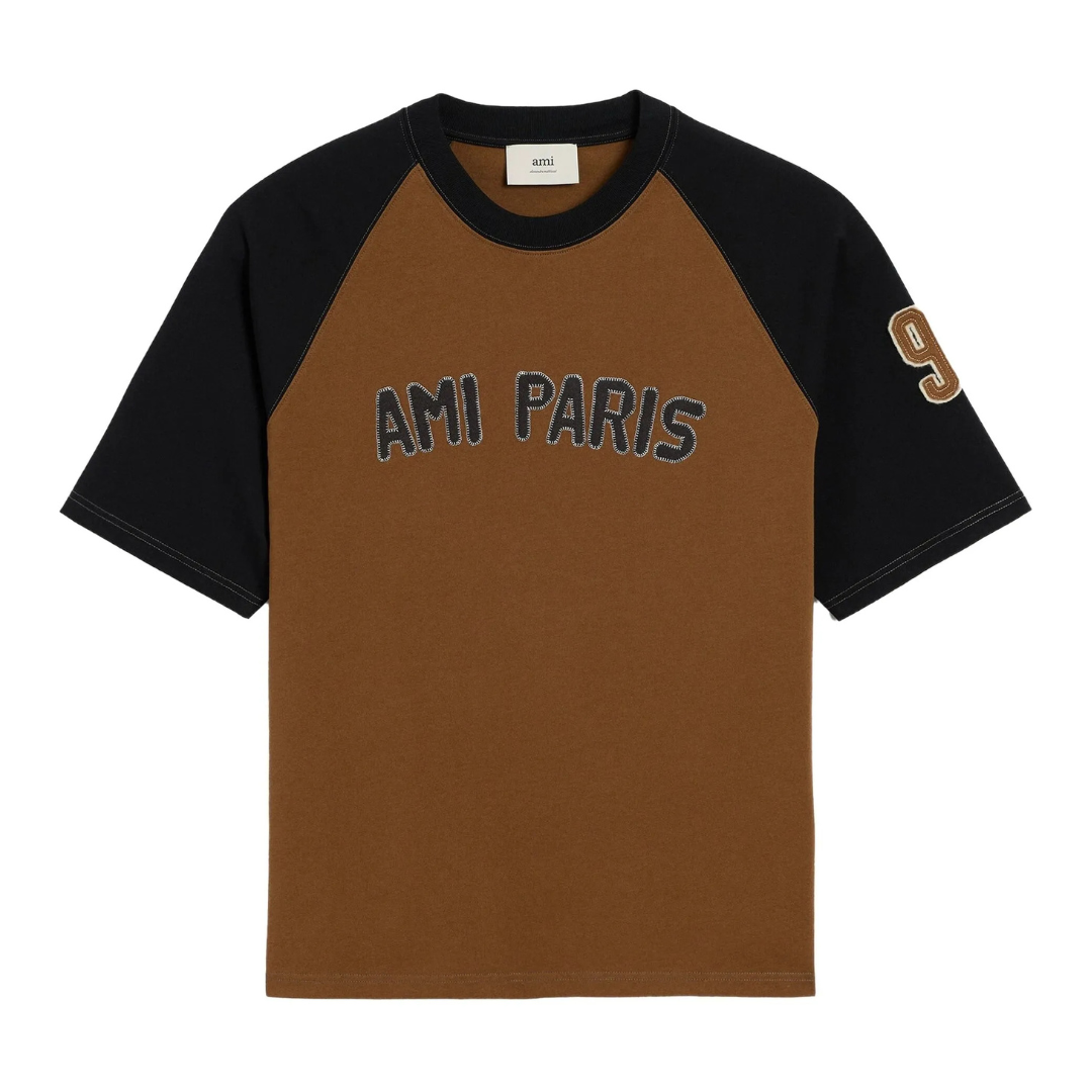 AMI Raglan Sleeve T-Shirt in Brown