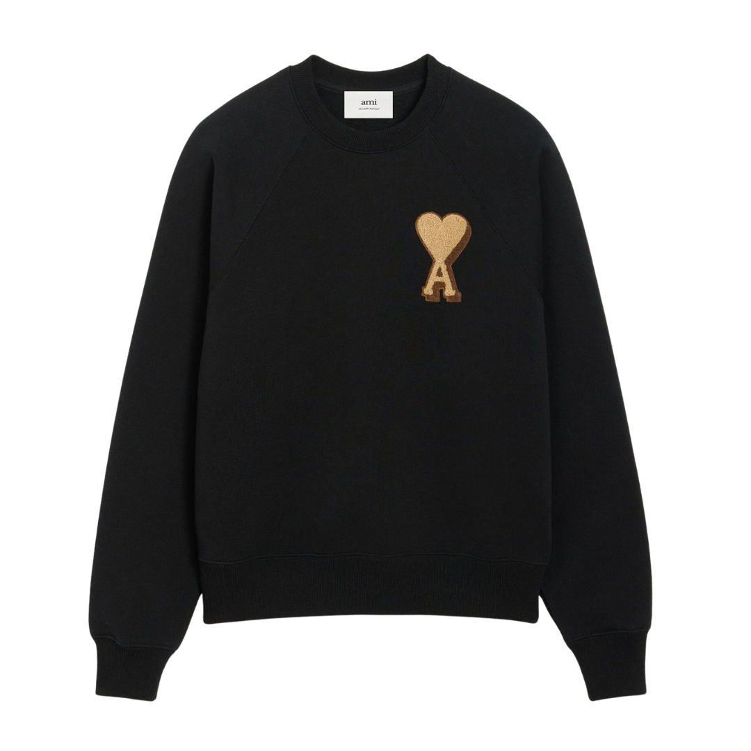 AMI Patch Logo Sweatshirt in Black