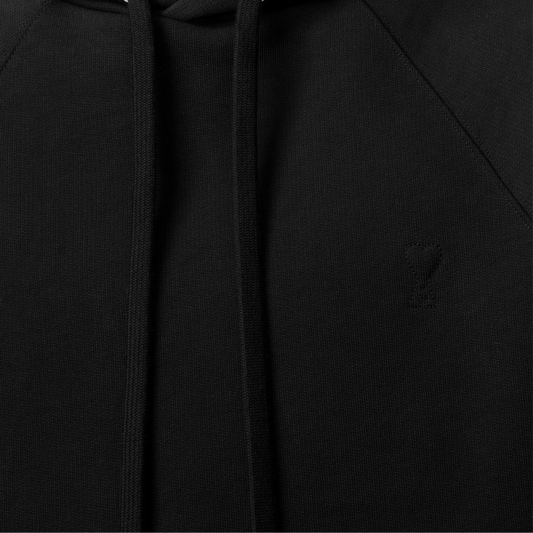 AMI Embossed Logo Hoody in Black