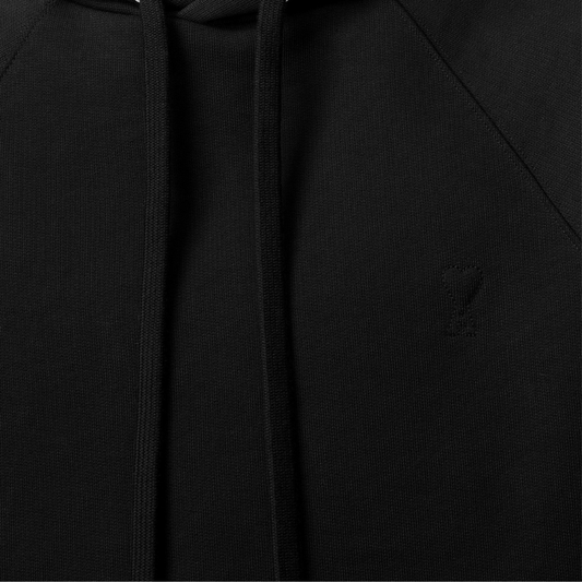 AMI Embossed Logo Hoody in Black