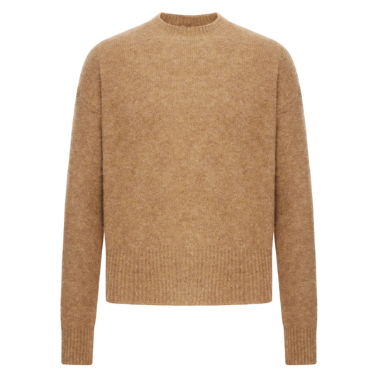 AMI Alpaca Crewneck Knitwear in Camel