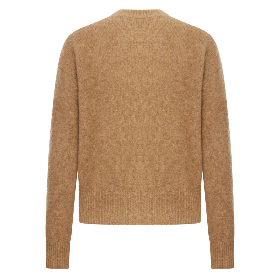 AMI Alpaca Crewneck Knitwear in Camel