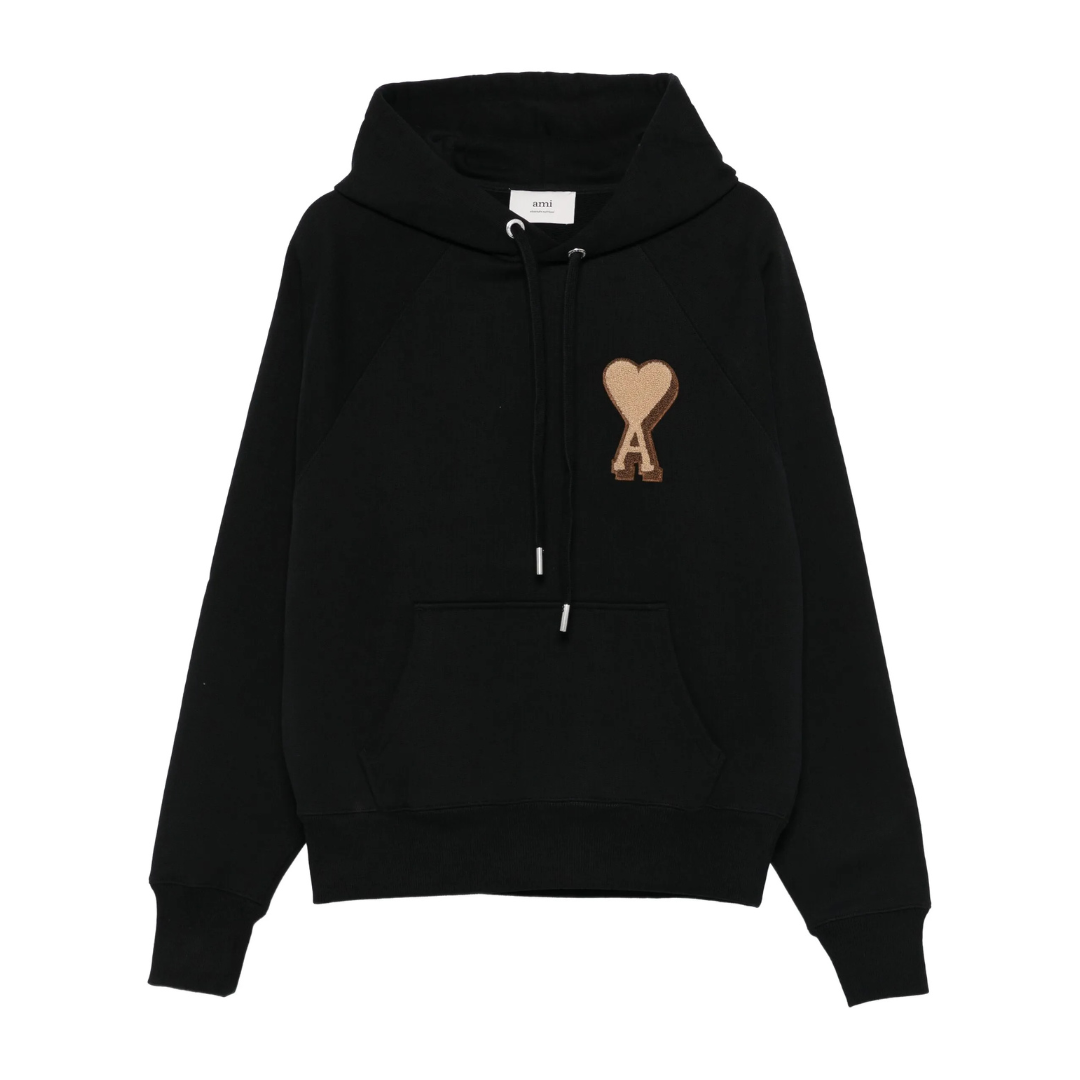 AMI Patch Logo Hoody in Black