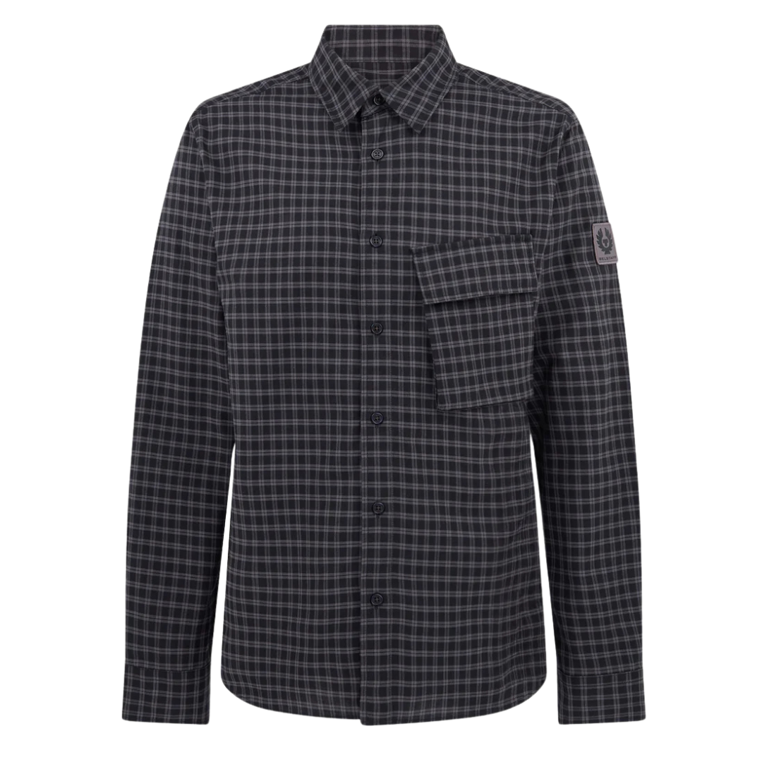 Belstaff Scale Shirt in Black/Tornado Grey