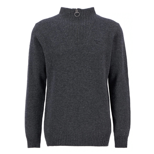 Barbour Essential Lambswool Half Zip Knit in Charcoal