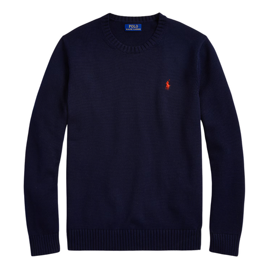 Ralph Lauren Cotton Crew Sweater in Navy