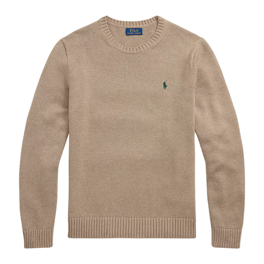 Ralph Lauren Cotton Crew Sweater in Bronze Melange