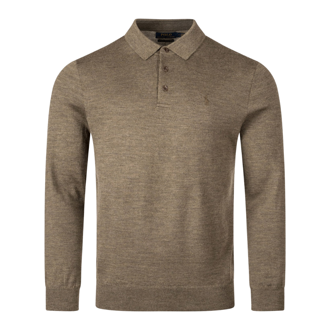 Ralph Lauren Knit Polo in Cargo Olive Heather