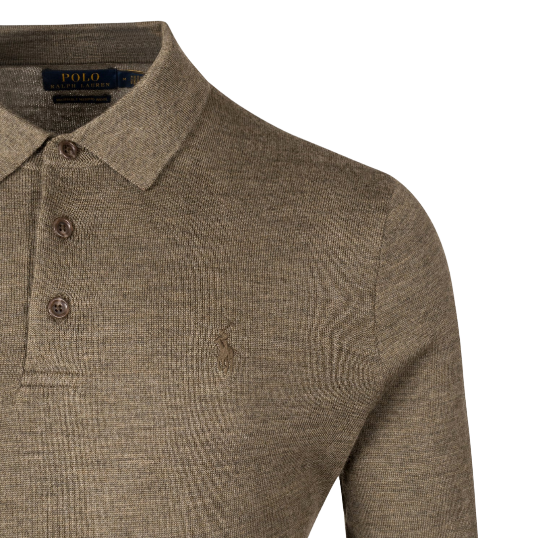 Ralph Lauren Knit Polo in Cargo Olive Heather