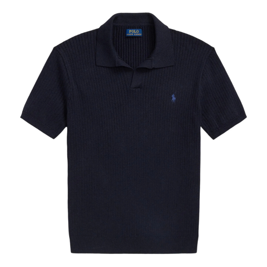 Ralph Lauren Ribbed Knitted Polo in Navy