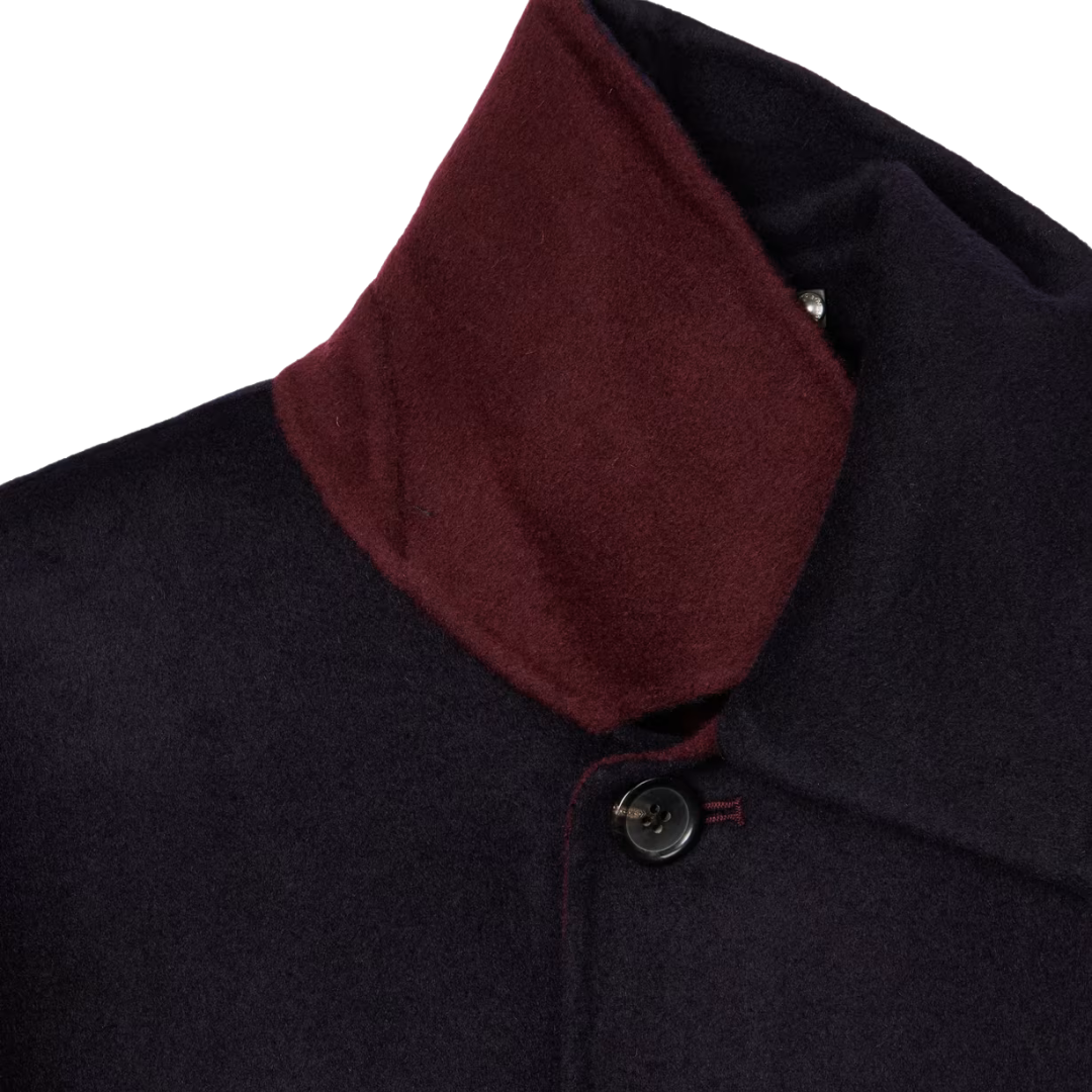 Paul Smith Long Wool Coat in Navy