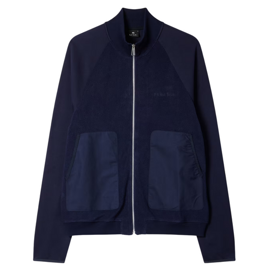 Paul Smith Zip Fleece Sweatshirt in Dark Navy