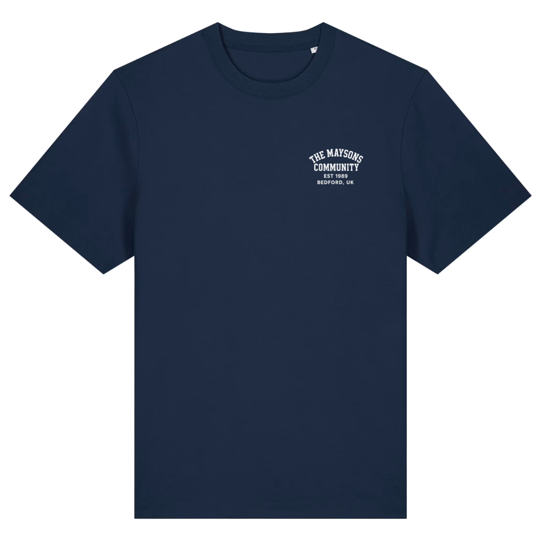 The Maysons Community Stamp Logo T-Shirt in Navy