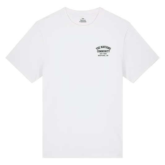 The Maysons Community Stamp Logo T-Shirt in White