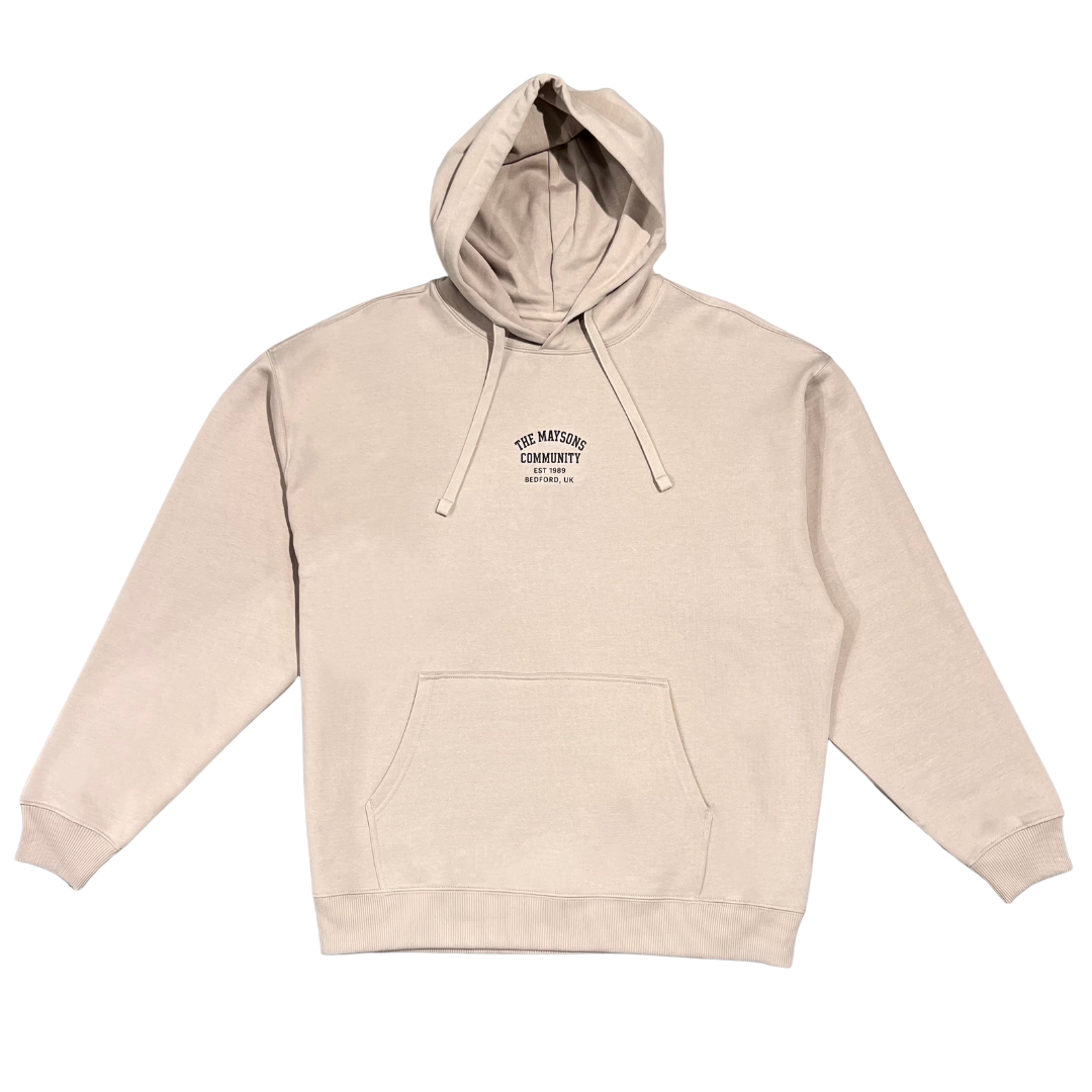 The Maysons Community Stamp Logo Hoody in Stone