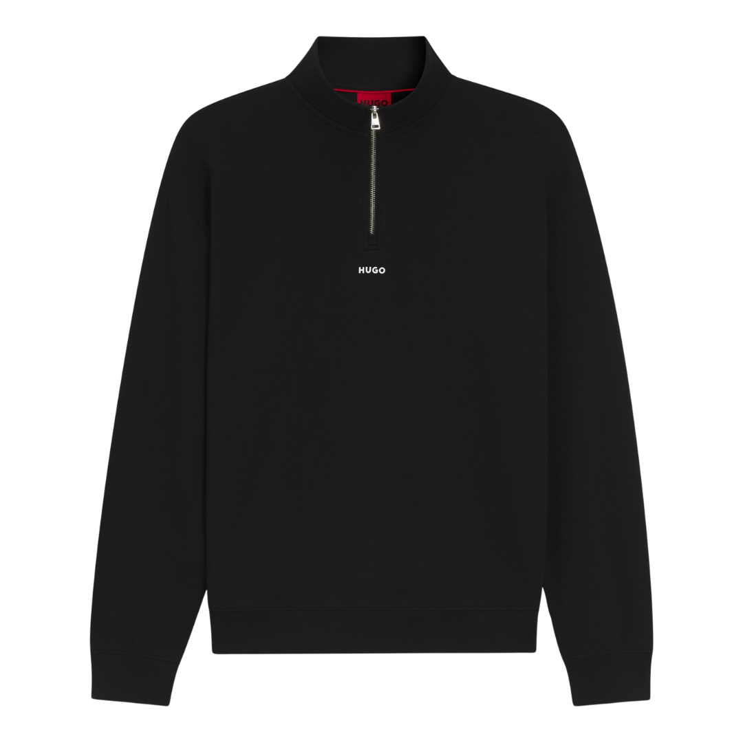 HUGO Durty Sweatshirt QZip in Black