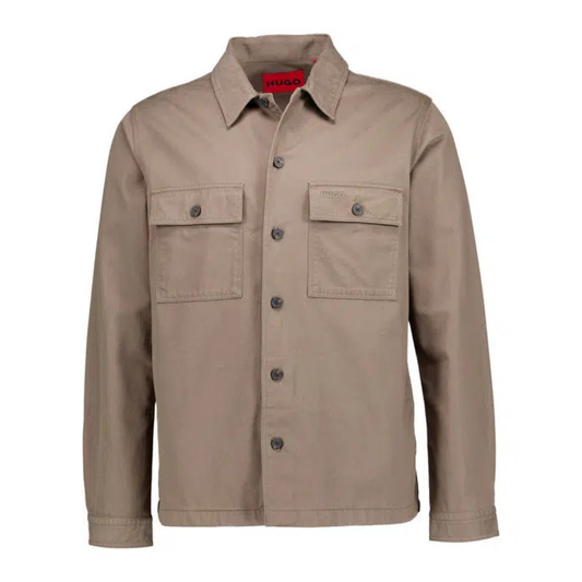 HUGO Epoldo Overshirt in Medium Grey
