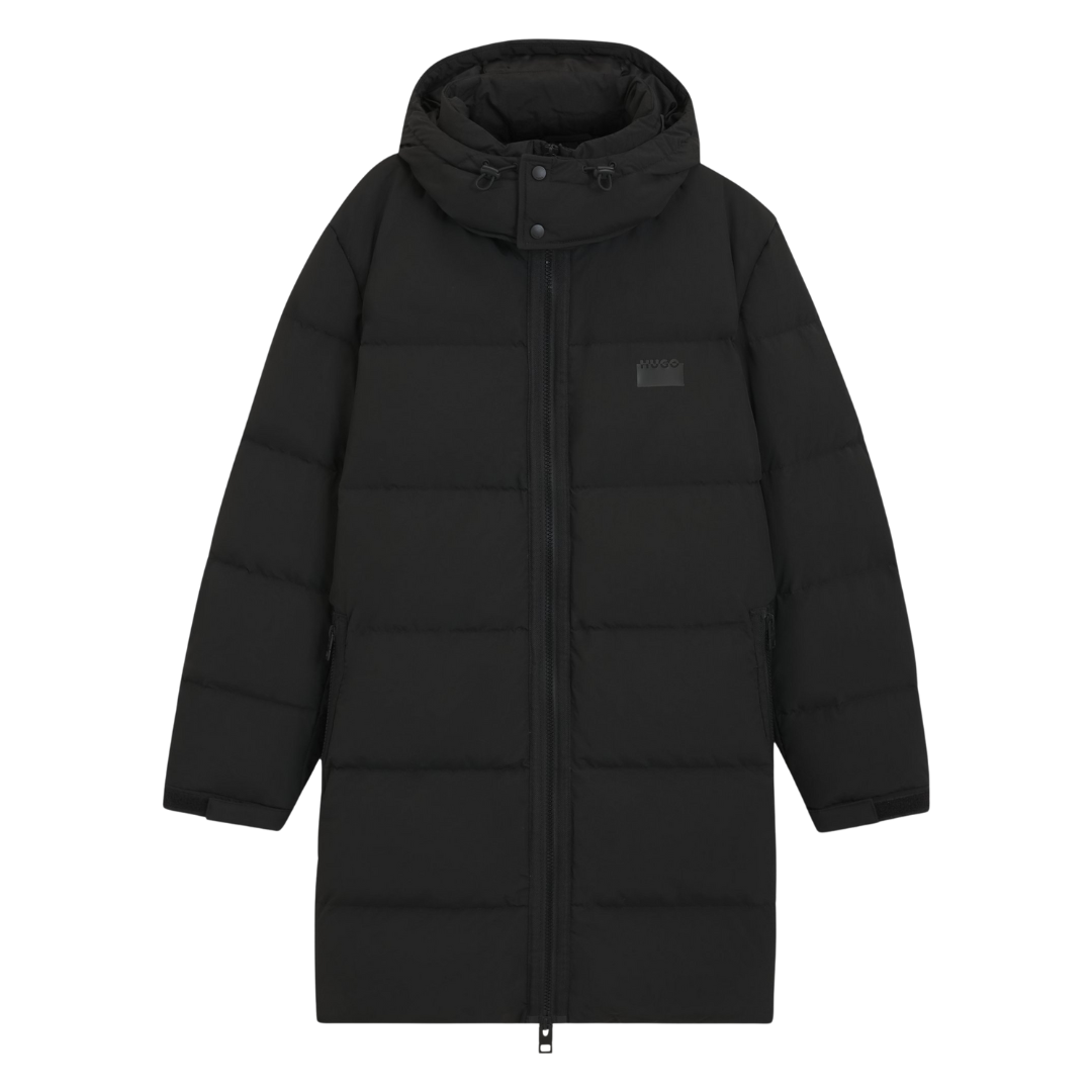 HUGO Magnuso Trench Puffer Jacket in Black