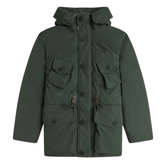 Fred Perry Patch Pocket Puffer Jacket in Court Green