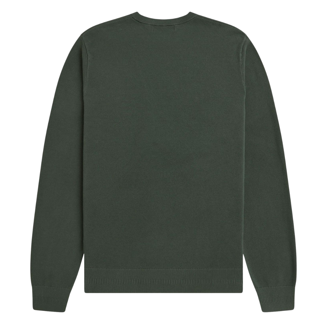 Fred Perry Pique Stitch Knitted Jumper in Court Green