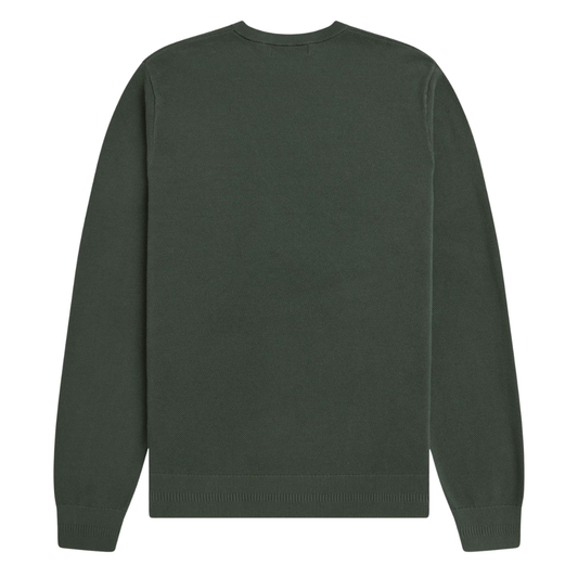 Fred Perry Pique Stitch Knitted Jumper in Court Green