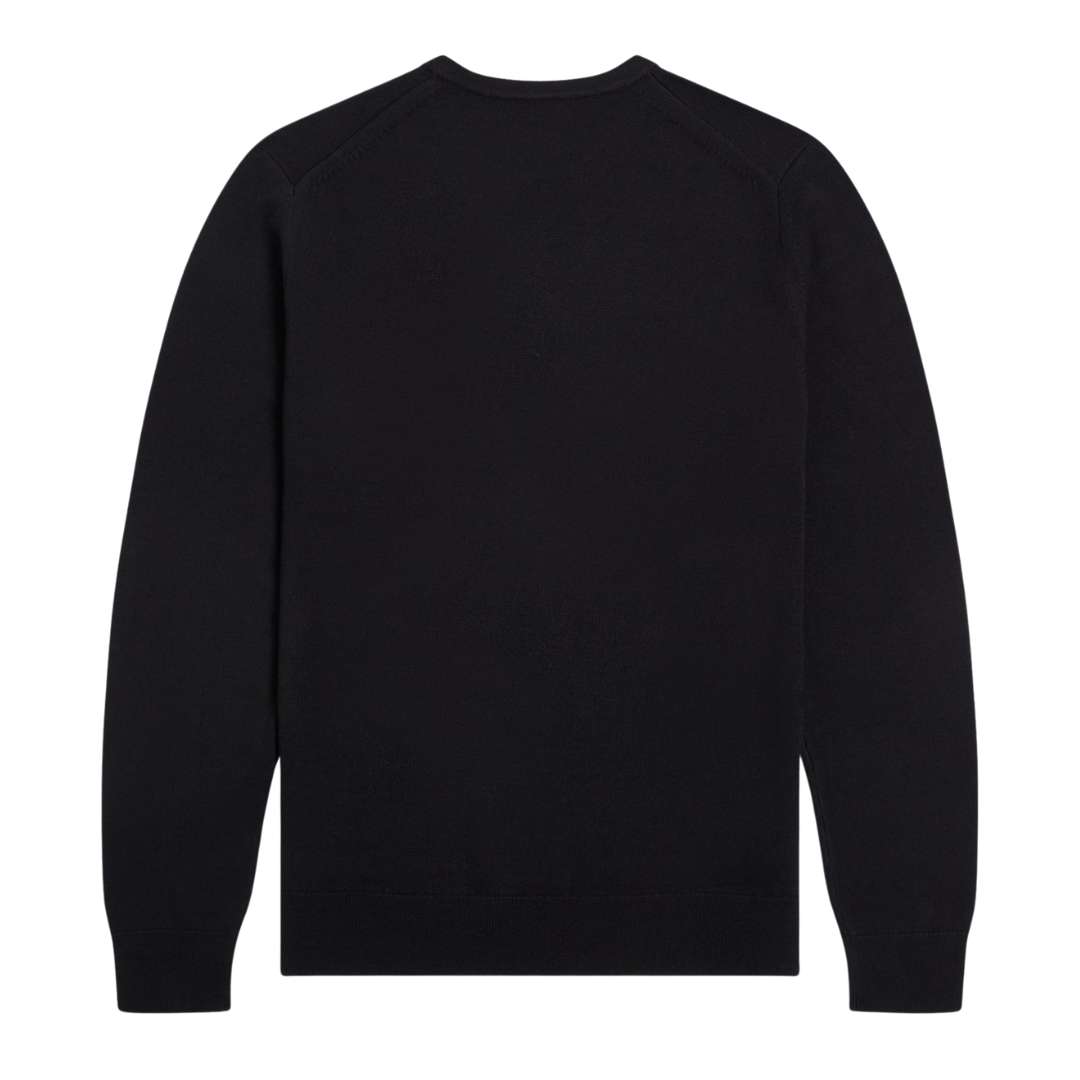 Fred Perry Classic Crewneck Knitted Jumper in Black