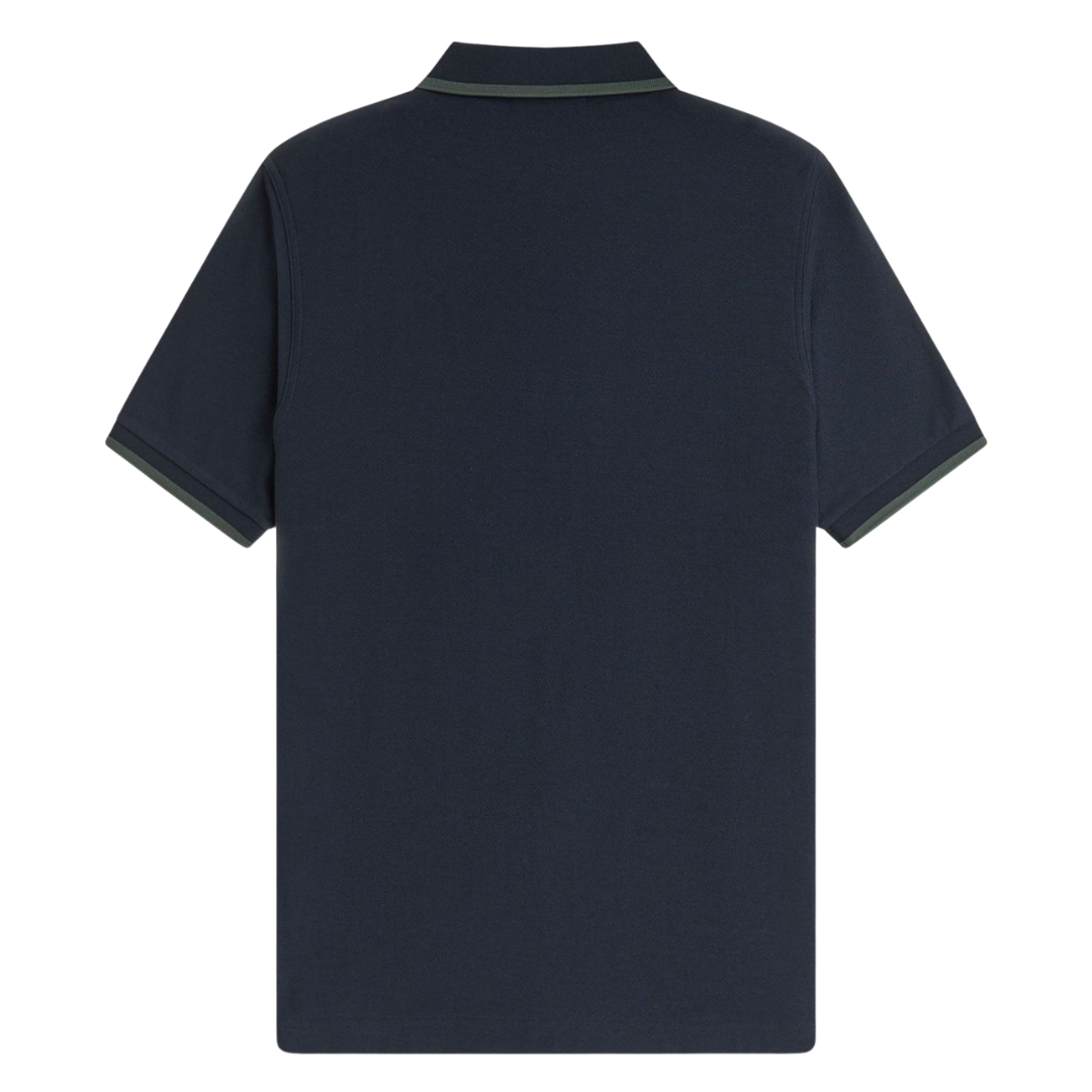 Fred Perry Crepe Pique Polo Shirt in Navy