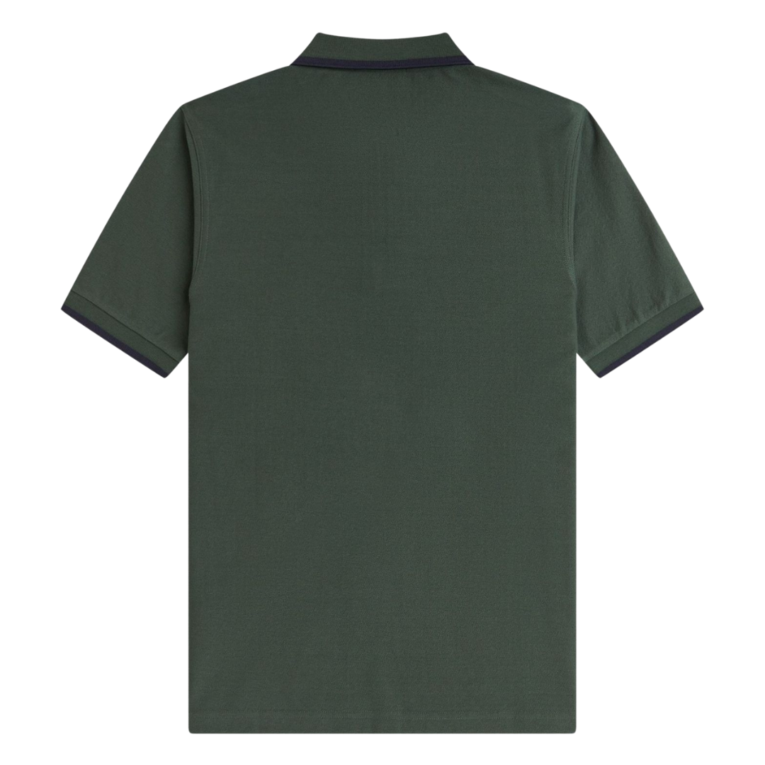 Fred Perry Crepe Pique Polo Shirt in Court Green