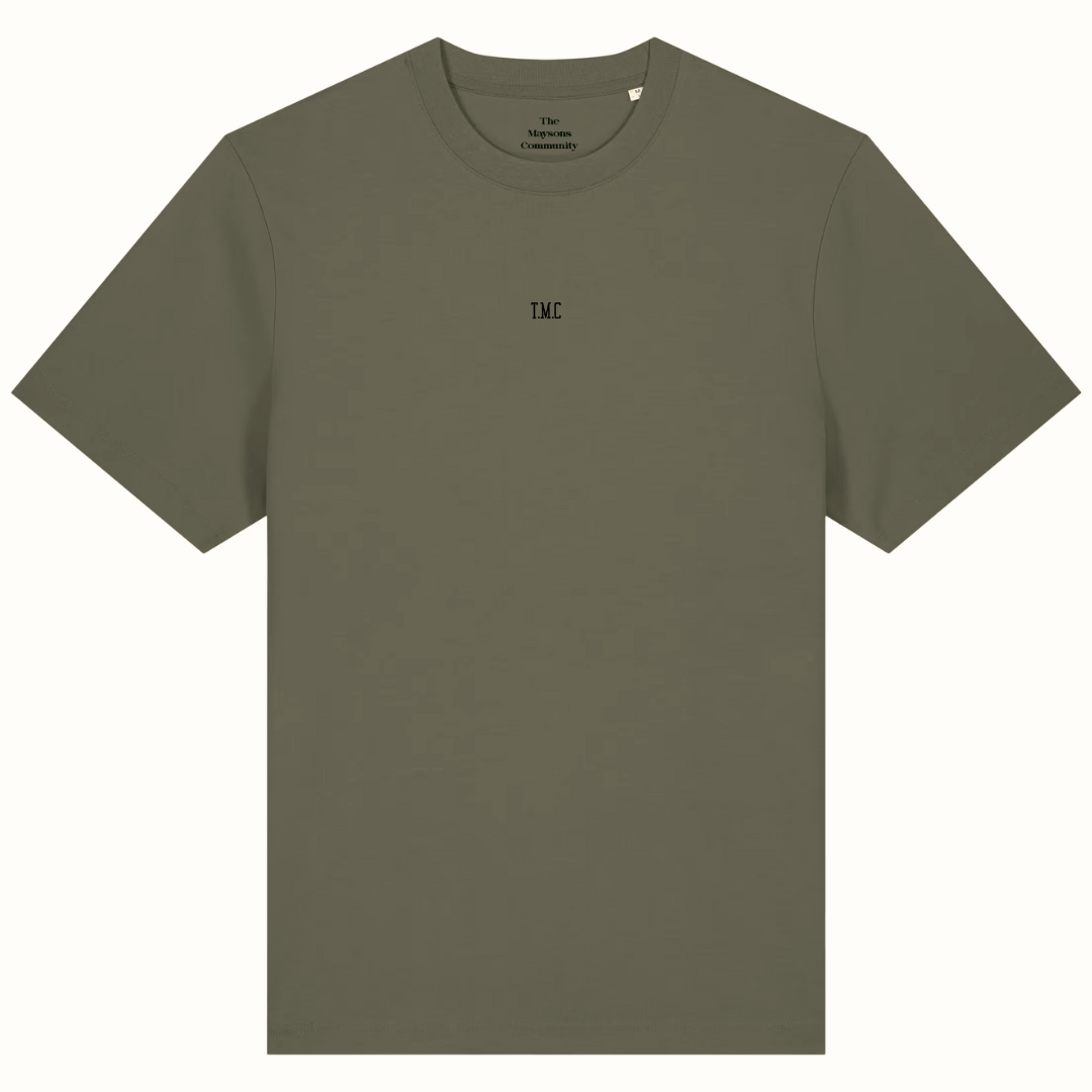 The Maysons Community Backprint Stamp Logo T-Shirt in Khaki