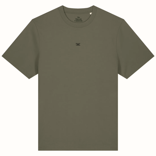 The Maysons Community Backprint Stamp Logo T-Shirt in Khaki