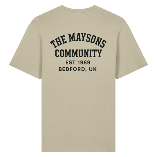 The Maysons Community Backprint Stamp Logo T-Shirt in Stone
