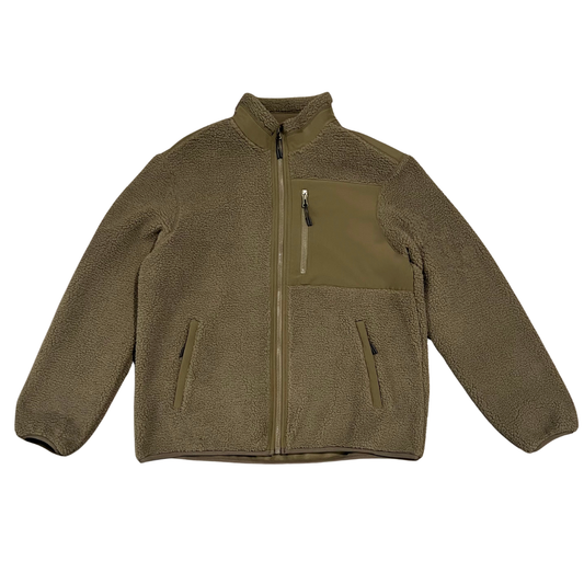 The Maysons Community Zip Up Fleece in Khaki