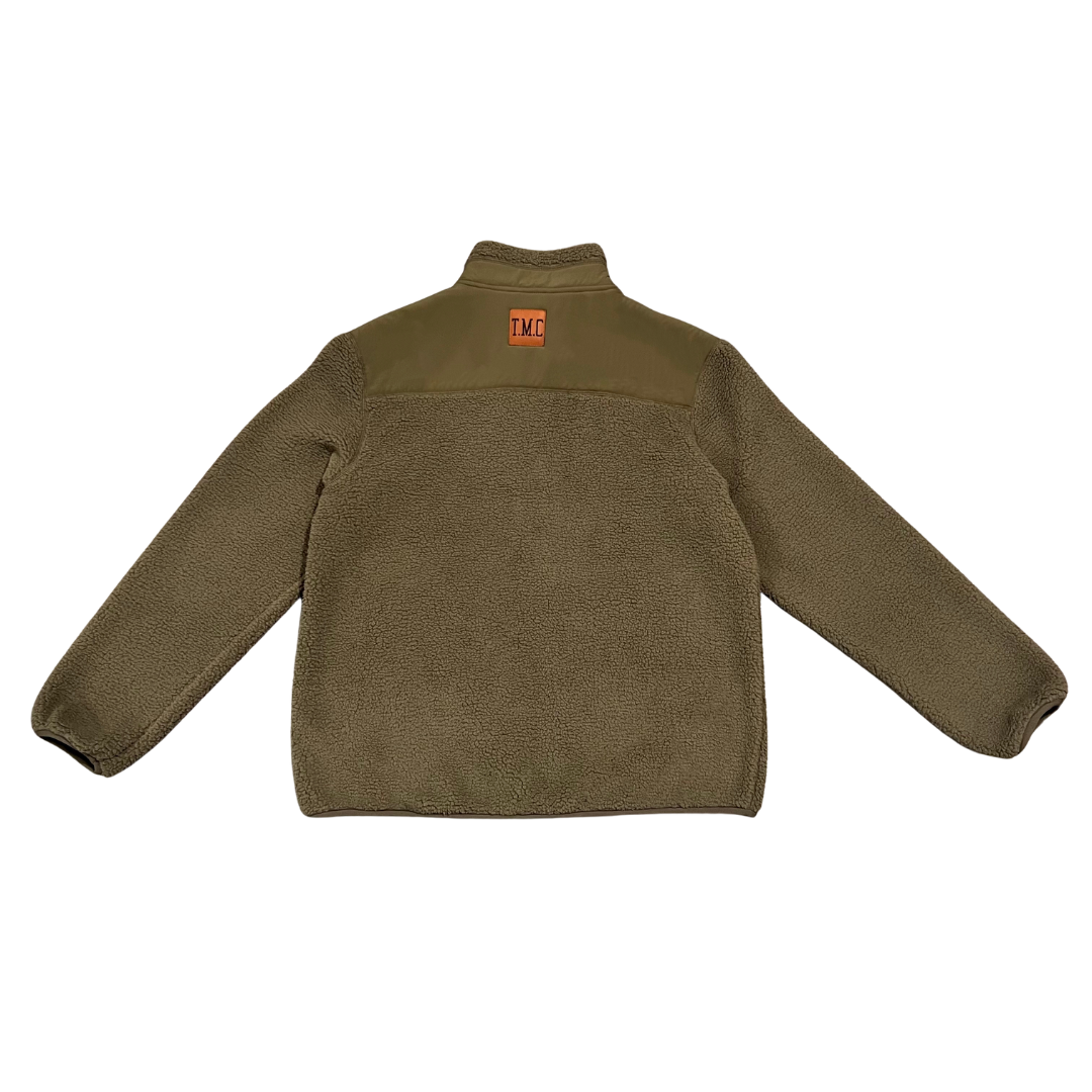 The Maysons Community Zip Up Fleece in Khaki