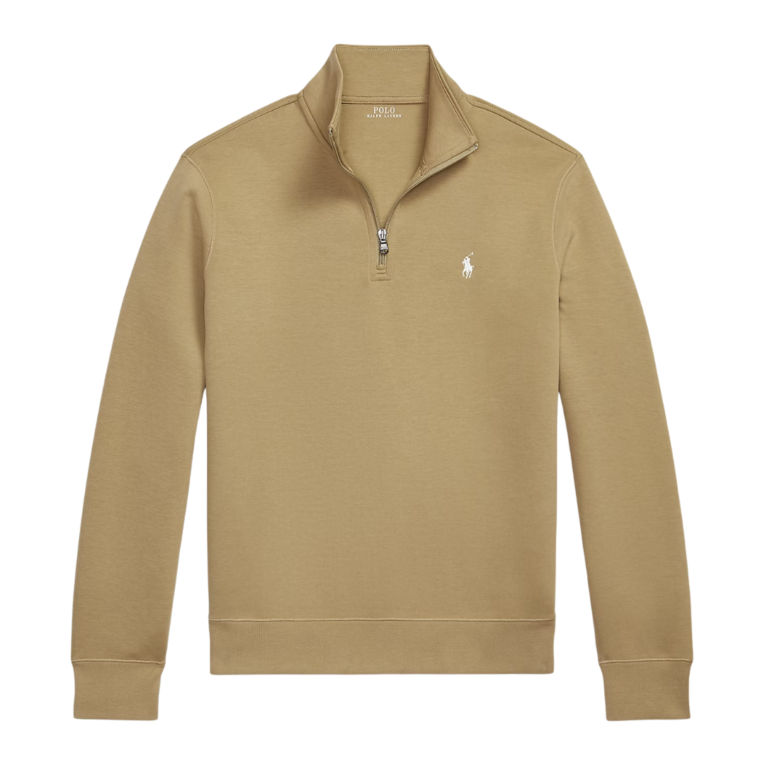 Ralph Lauren Quarter Zip Sweatshirt in Desert Tan