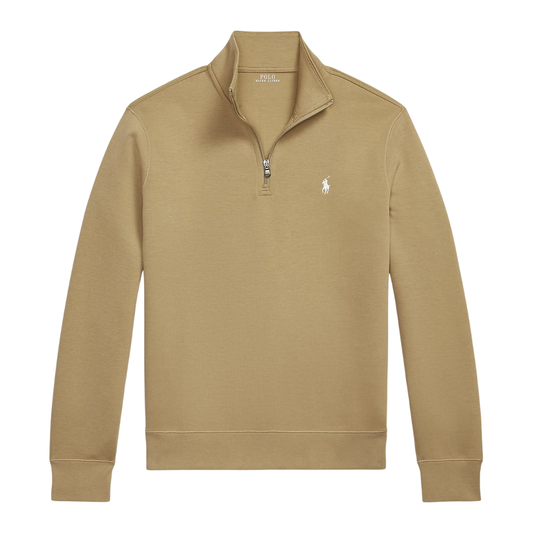 Ralph Lauren Quarter Zip Sweatshirt in Desert Tan