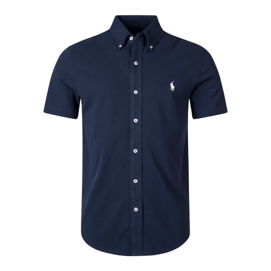 Ralph Lauren Short Sleeve Pique Shirt in Navy