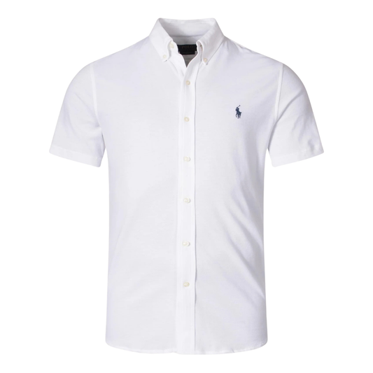 Ralph Lauren Short Sleeve Pique Shirt in White