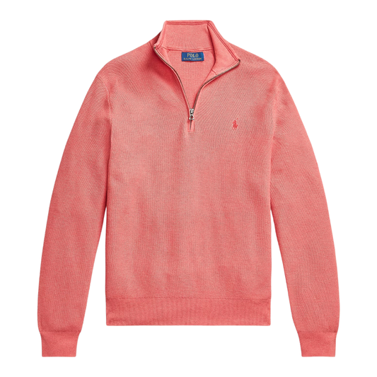 Ralph Lauren Quarter Zip Knitwear in Cherry Pink