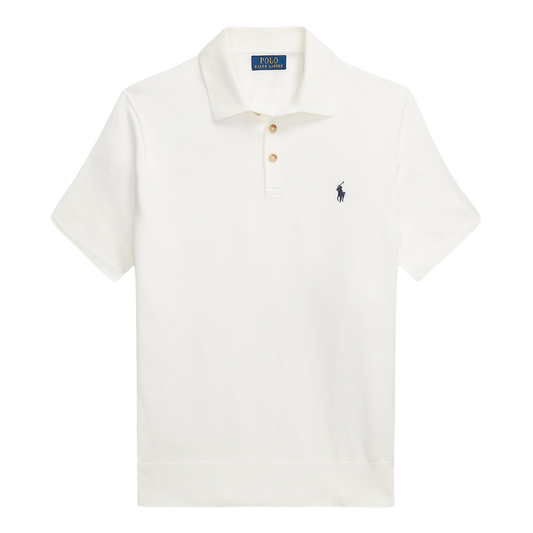 Ralph Lauren Knitted Polo Shirt in Deckwash White